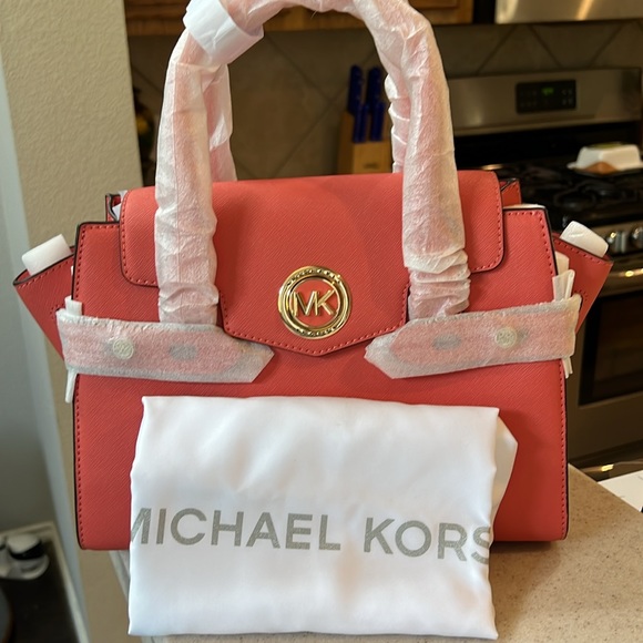 MICHAEL KORS CARMEN MEDIUM FLAP SATCHEL HANDBAG CROSSBODY - Picture 10 of 13